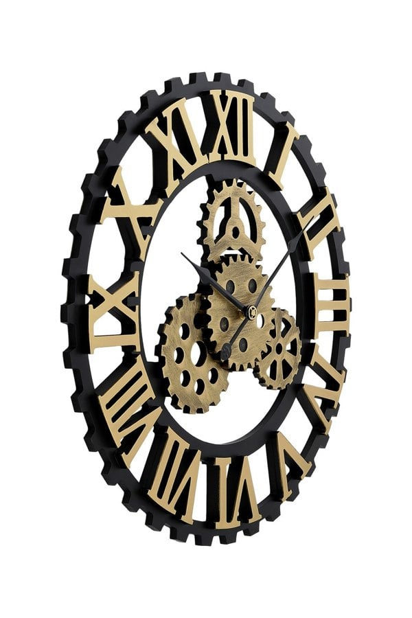 Living and Home 50Cm Retro Gear Silent Wall Clock