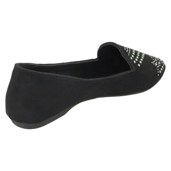 Spot On Ladies Spot On Flat Slipper Cut Ballerinas