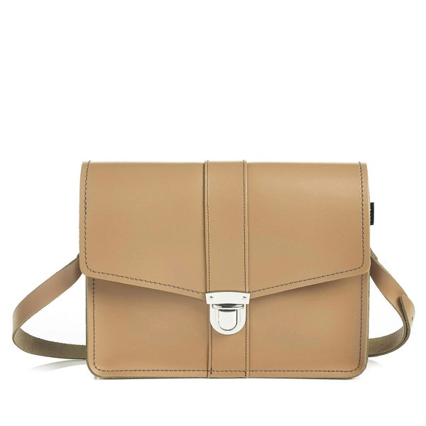 Zatchels Leather Shoulder Bag - Iced Coffee