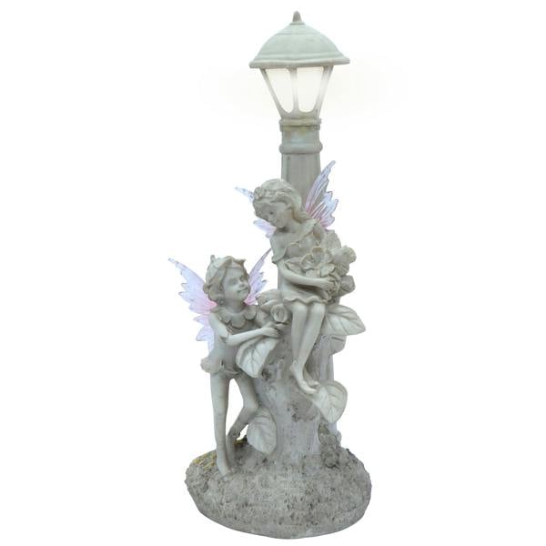 Gardenwize Solar Garden Ornament – Fairies Under Lamp Post with LED Light