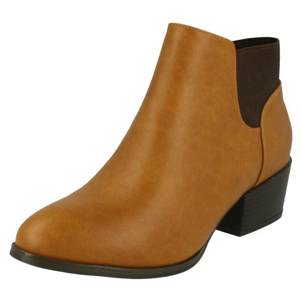 Spot On Ladies Spot On Heeled Ankle Boot