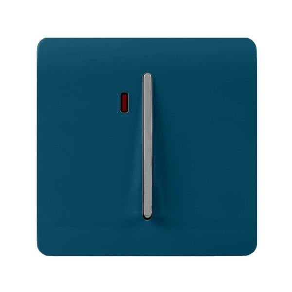 Trendi Switch 1 Gang 45 Amp Cooker Switch with Neon in Midnight Blue