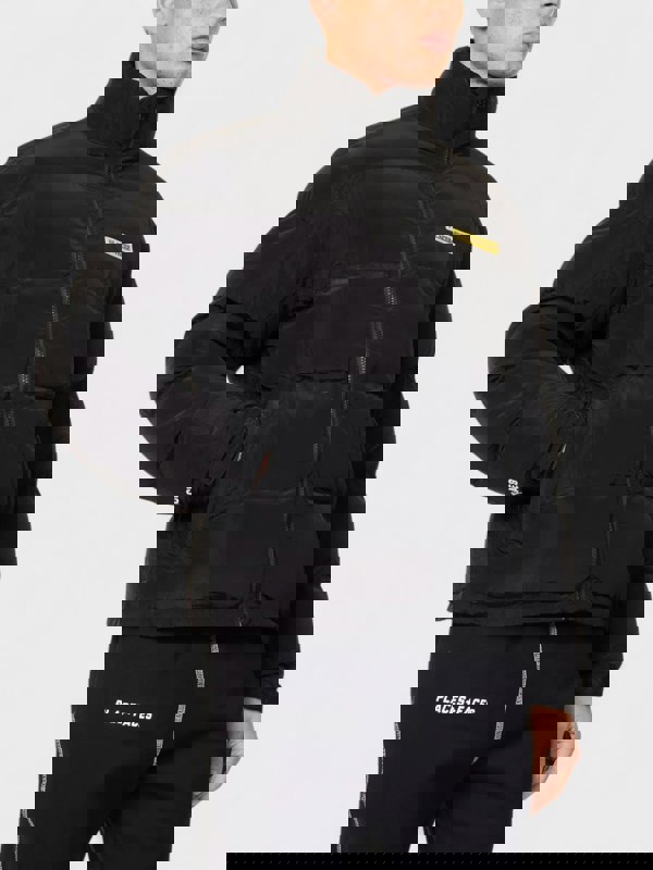 PLACES+FACES Places + Faces High Neck Woven Blend Down Puffer Black - Mens