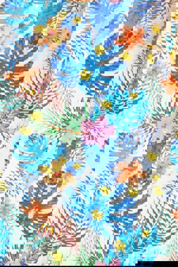 Tropical Fluted Sleeve Swimsuit