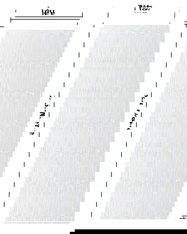 Cheetah Shimmer Tinsel Curtain, 2M x 1M White