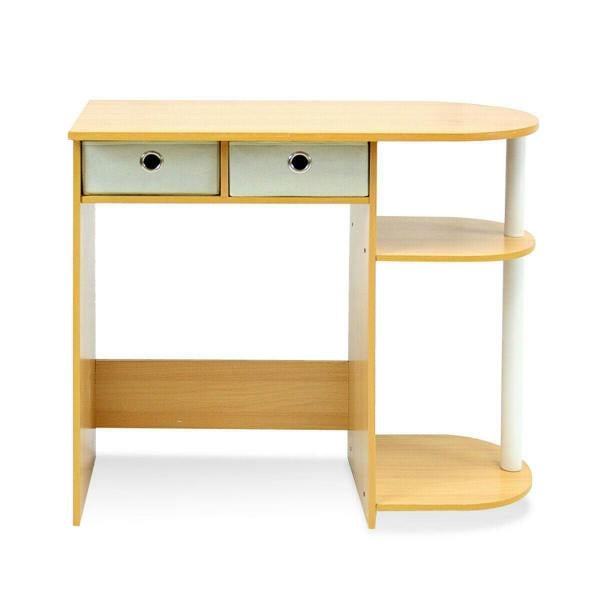WALPLUS Contemporary Desk | Go Green Home Laptop Notebook Computer Desk/Table, Beech/Ivory/White, /WH/IV with Functional Design | 11193BE