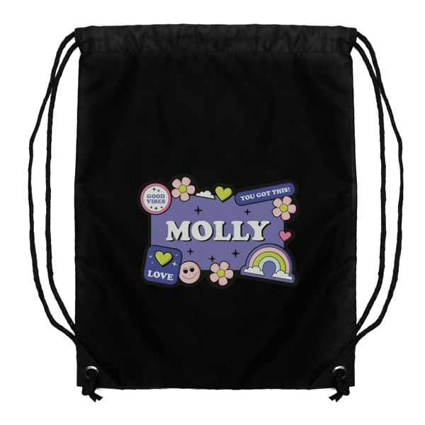 Personalised Memento Company Personalised Good Vibes Black Kit Bag