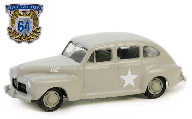 MCSlots 1942 Ford Fordor Deluxe Army Staff Car 1:64 Scale Greenlight 61040A