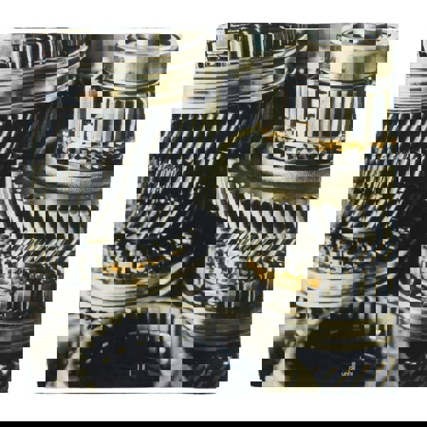 Dunhill square scarf in an abstract transmission gear pattern