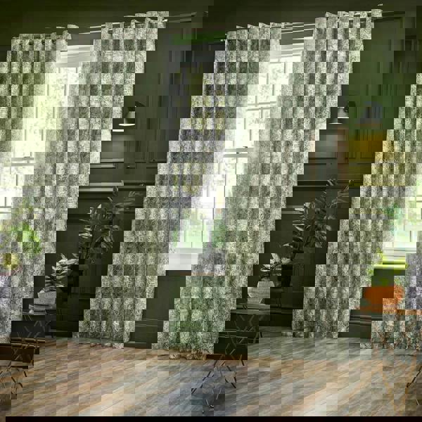 Wylder Chenille Bengal Tiger Eyelet Curtains - Sage