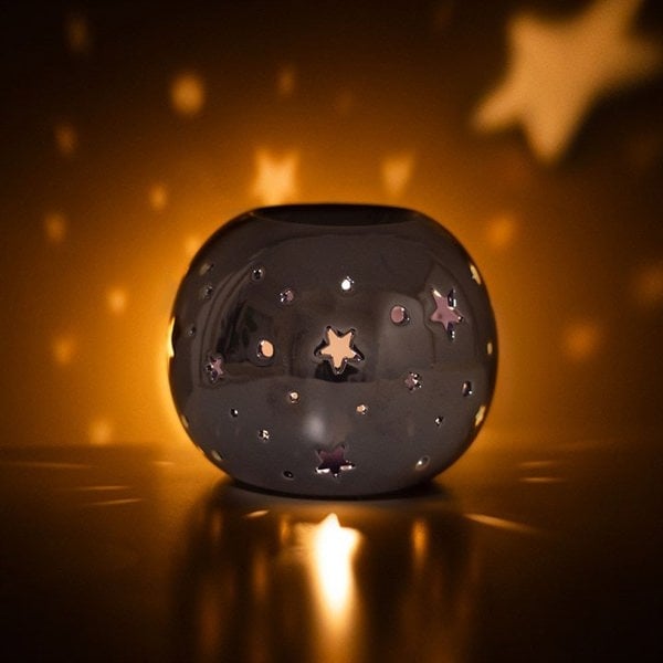 Serano Purple Iridescent Star Oil Burner and Wax Warmer