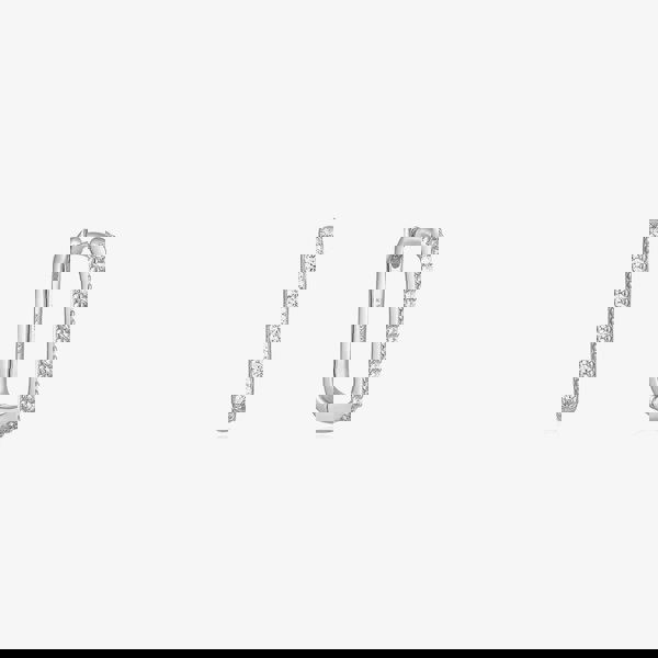 Ania Haie Glam Rock Sterling Silver Sparkling Oval Hoop Earrings E037-04H