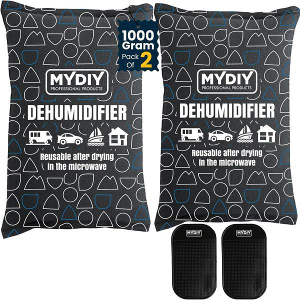 MY DIY PROFESSIONAL PRODUCTS Reusable Car Dehumidifier Bag - Moisture Absorber with Non-Slip Mat For Cars, Caravans, Home – Rechargeable in Microwave