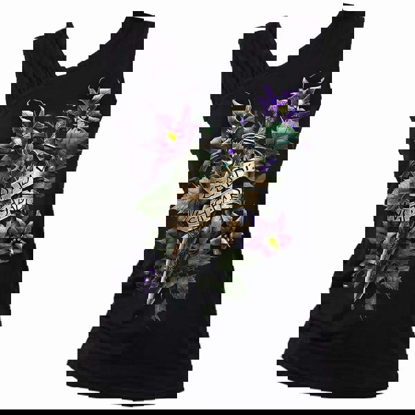 DEADLY NIGHTSHADE - Gathered Shoulder Slant Vest Black