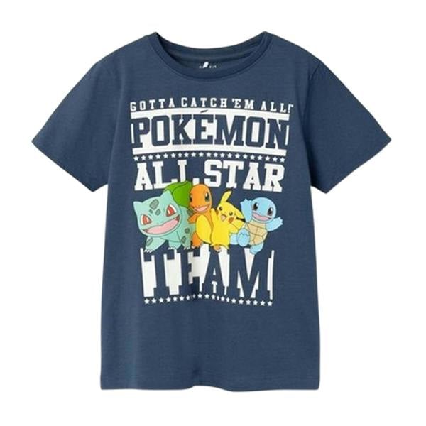 Name It Childrens/Kids Pokemon Crew Neck T-Shirt - Dark Denim - 
