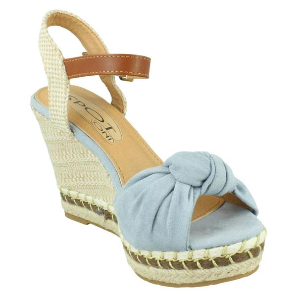 Spot On Ladies Spot On Knotted Vamp Wedges F12016