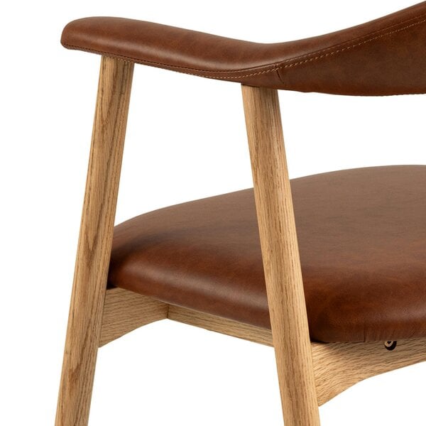 Wyld Haus Set of 2 Melbourne Brown Faux Leather Dining Chair With Armrest