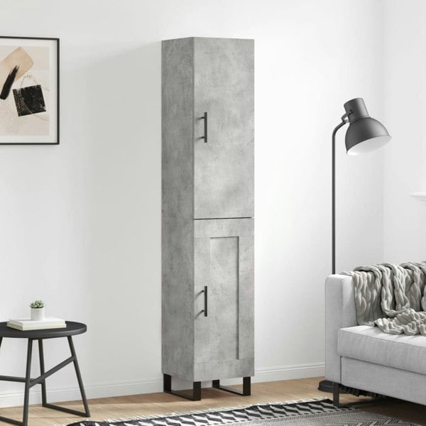 Berkfield Highboard Concrete Grey 34.5x34x180 cm Engineered Wood
