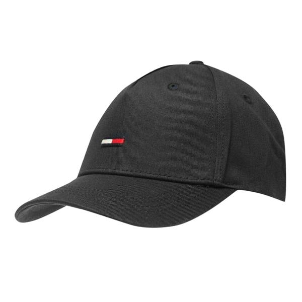 Tommy Jeans Flag Logo Organic Cotton Baseball Cap - Black - 