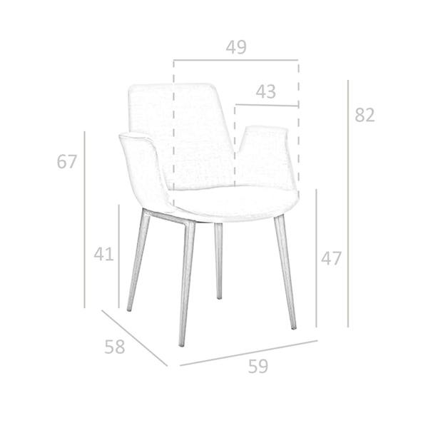 Angel Cerdá Grey Fabric Chair 4002