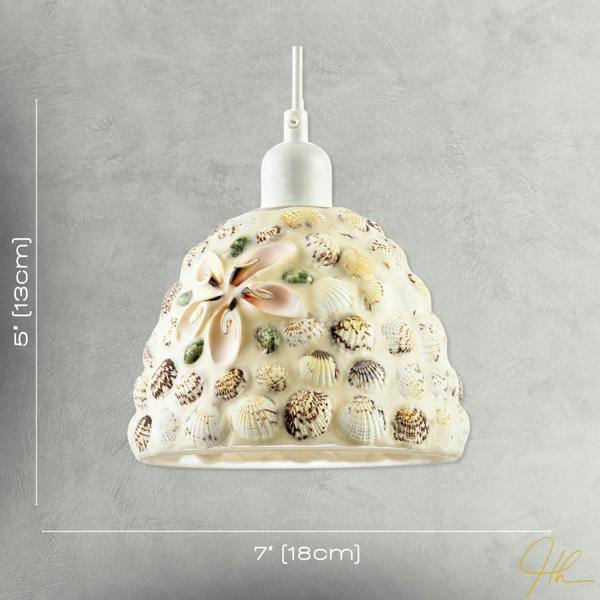 Pendant Lighting Shade with Handcrafted Shell Coastal Inspired Design Image 7