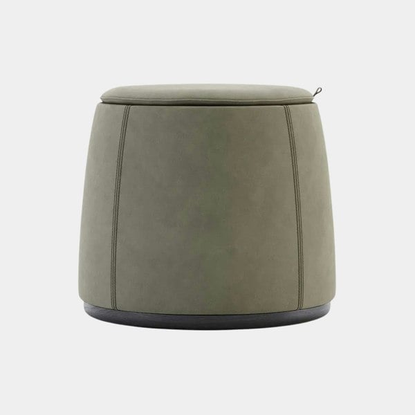 Domkapa Taylor Suede Pouf with Cushion Top & Under Seat Storage