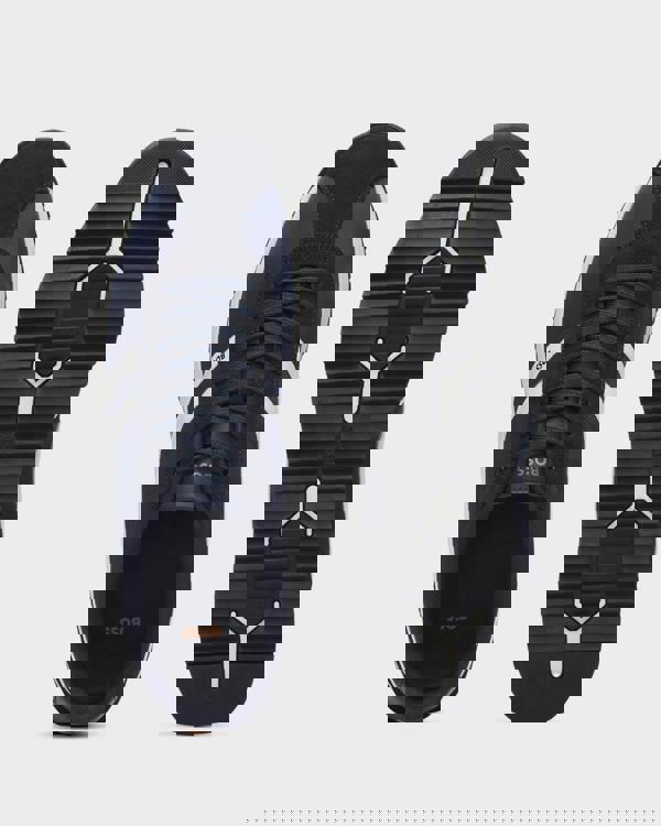 BOSS Orange Zayn Mens Logo Trainers with Faux Suede Trims  - Dark Blue 401