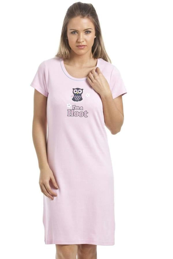 Womens Multi-Coloured Various Print Short Sleeve Cotton Nightshirt