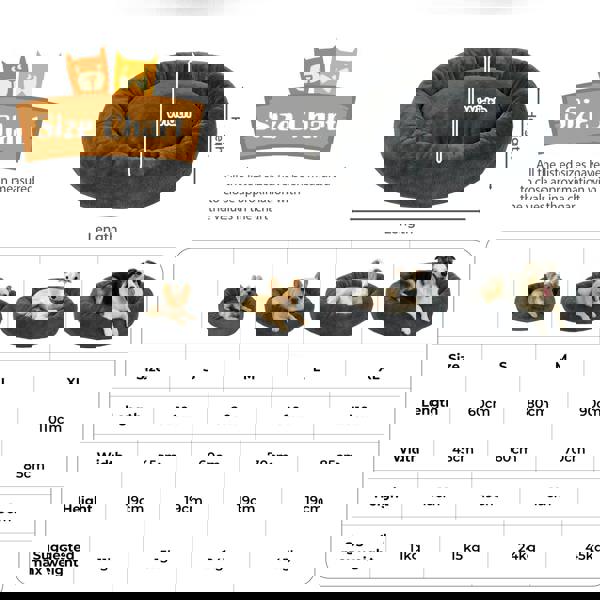 Skylos Washable Donut Dog Bed Large Small  Pet Calming Beds Anti Anxiety Plush