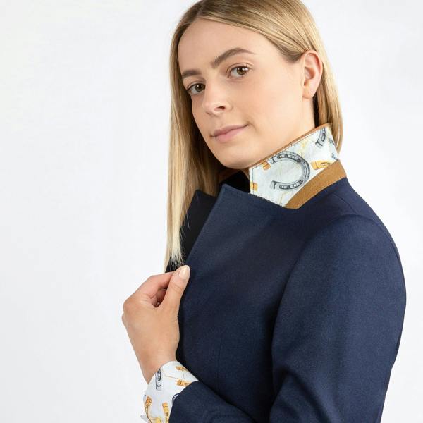 SIGNATURE EQUESTRIAN WOMENS JACKET WITH ELBOW PATCH - Premium Men's Patterned Shirt by Claudio Lugli | Bold Design, Tailored Fit, Best Printed Shirts
