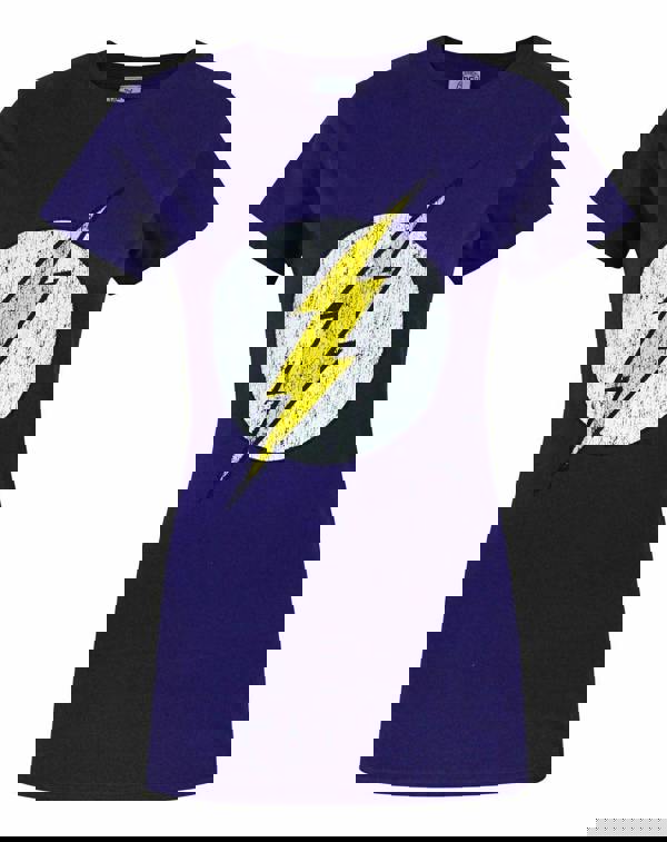 DC Comics Womens Purple Logo Short Sleeved T-Shirt