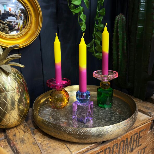 Love Frankie Neon Yellow & Pink Candle