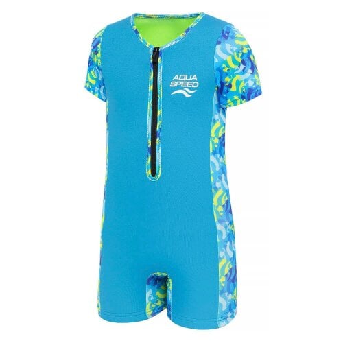 Aqua Speed Boys Neosplash Blue Flexible 2mm Neoprene Wetsuit with UPF 50+ for Swimming