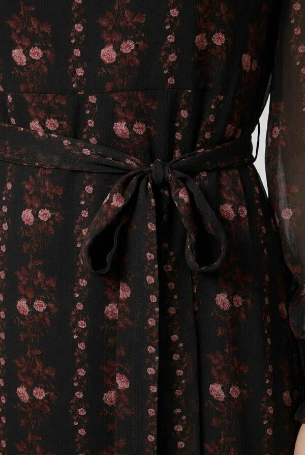 Izabel London Printed Semi Sheer Layered Midi Dress