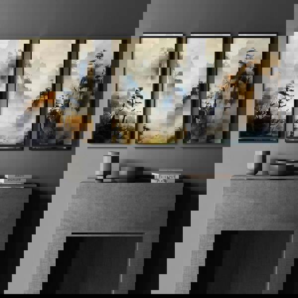 Living Room Wall Decor Modern | Set of 3 Asian Inspired Wall art Prints