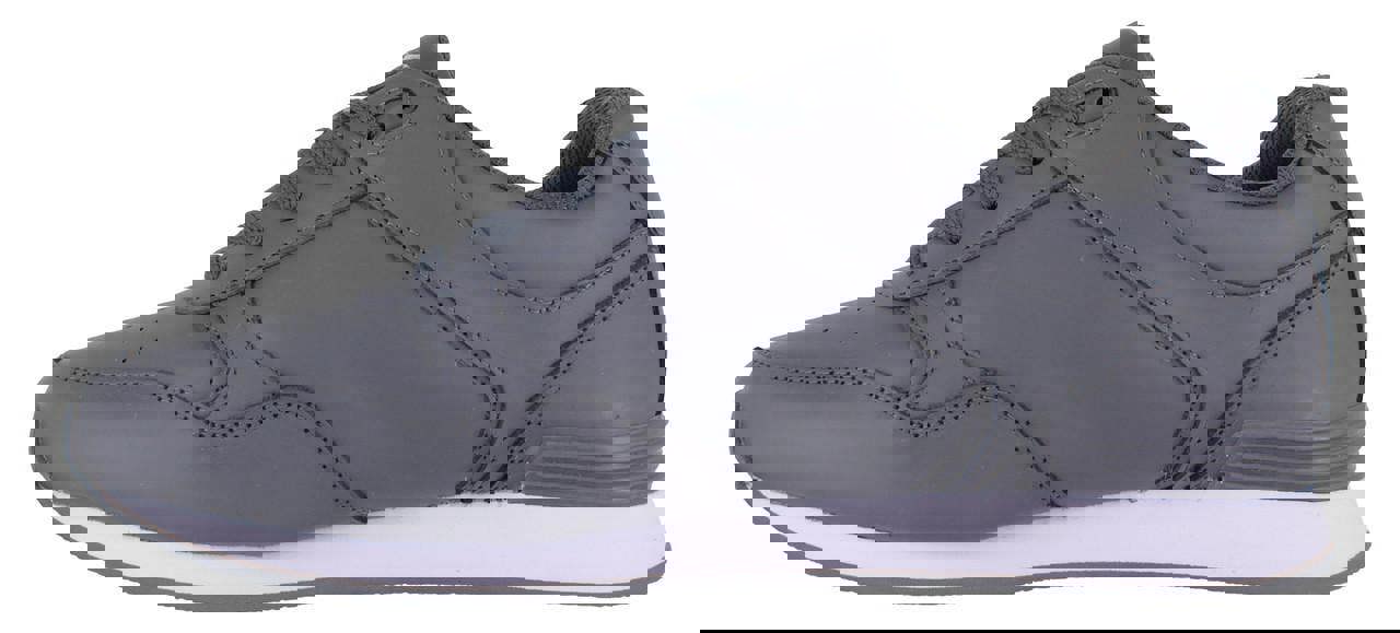 Crown King Mens/Womens Leather Lace Up/Touch Fasten Crown Green Bowls Sports Shoes Trainers, gray sporty shoes with lace-up closure and touch fasten strap.