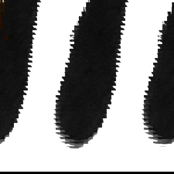 Embassy London Impala - Black & Gold - Women's Suede Ankle Boot with Block Heel & Gold Foil Zebra Stripes