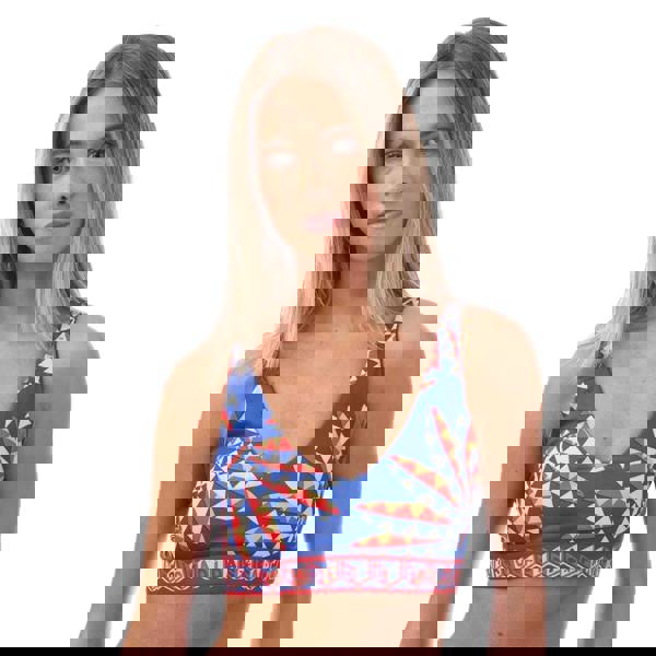 Adidas Womens/Ladies Farm Rio Medium Support Sports Bra - Bold Blue/Orange