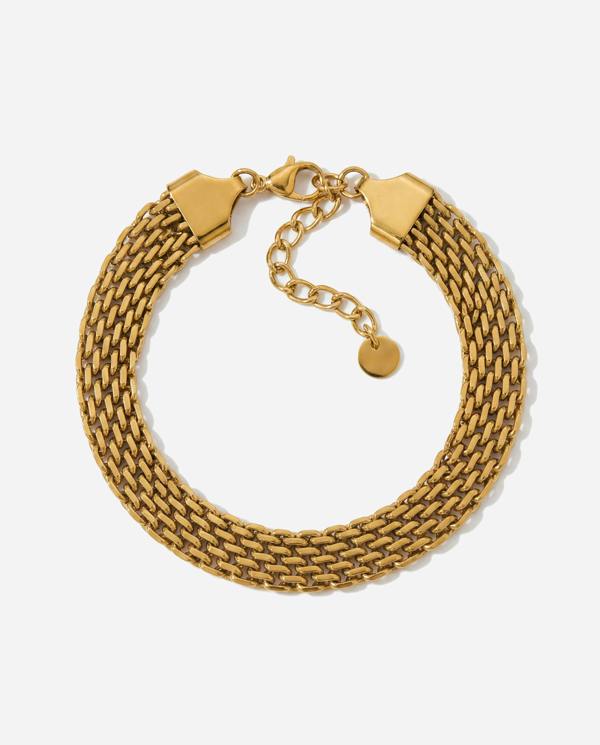 Elk & Bloom 14K Gold Thin Watch Chain Link Bracelet