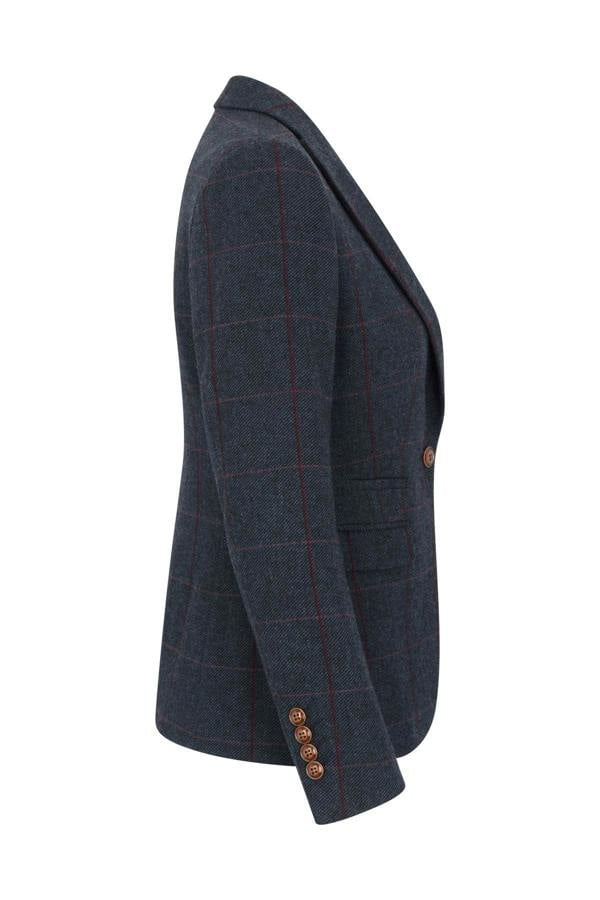 Paul Andrew Women's Navy Tweed Tailored Fit Formal Blazer