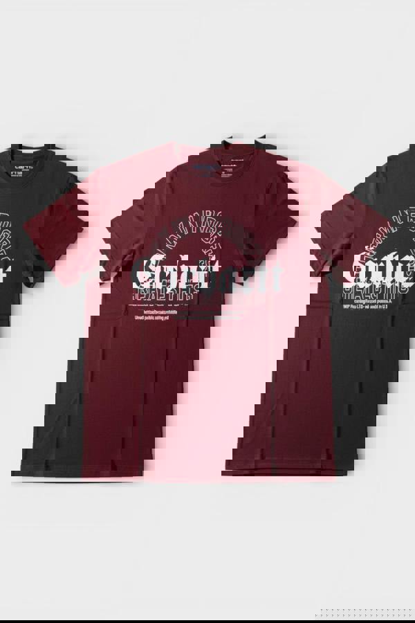 Carhartt Logo Print T-Shirt Maroon