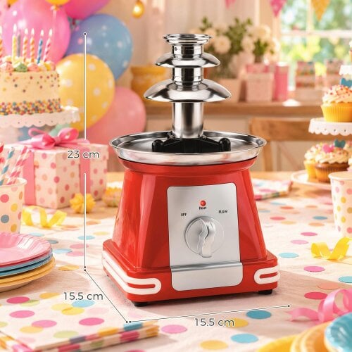 HOMCOM 3-Tier Stainless Steel Chocolate Fountain with Hot Melting Pot Base