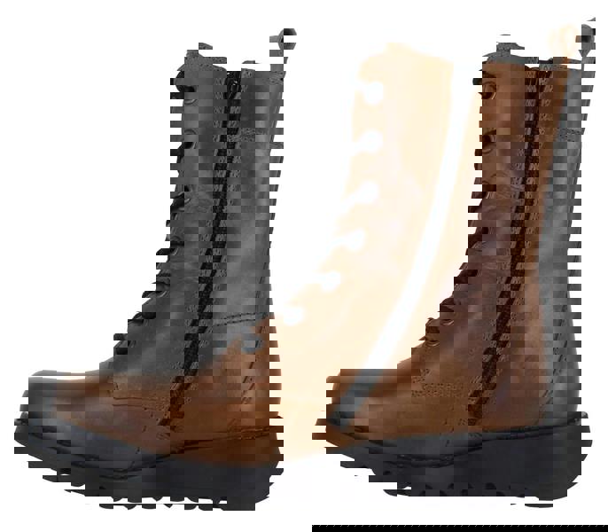 Fly London SILF Womens Zip-Up Lace Wedge Leather Mid Calf Boots