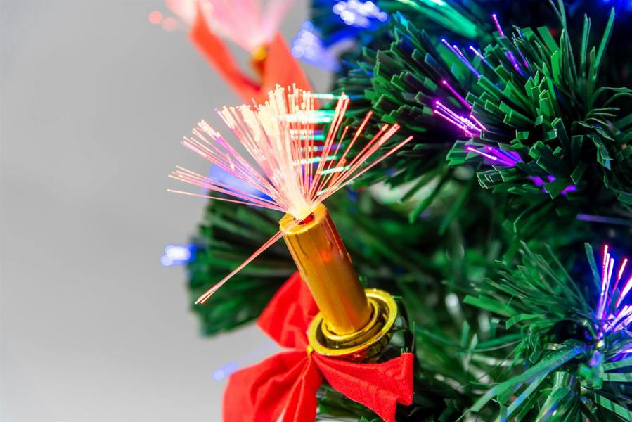 2ft to 6ft Candle & Bow Fibre Optic Christmas Trees, Green PVC, Pre-Lit LED image 5