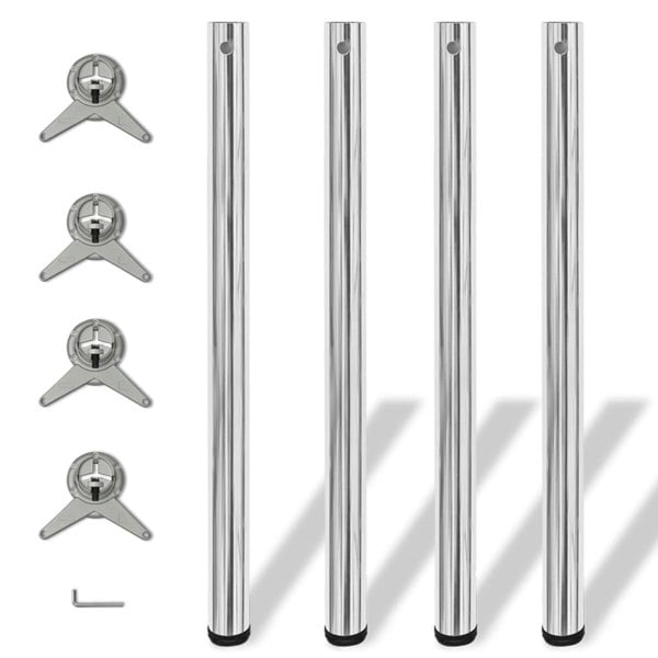 Berkfield 4 Height Adjustable Table Legs Chrome 870 mm