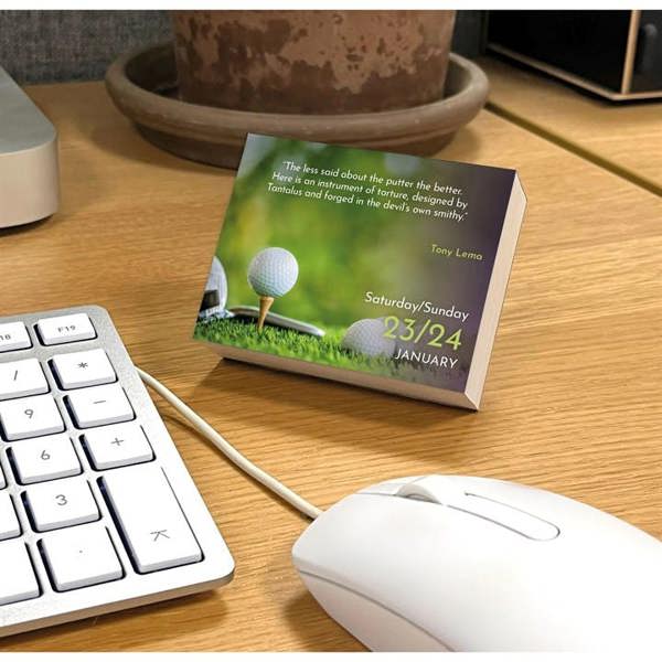 Golf Quips Mini Desk Calendar 2027, Desk Calendars, Day To View, Sports, Gift