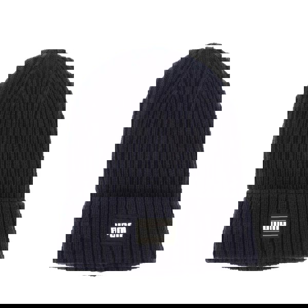 Puma Classic Ribbed Turned Up Cuff Beanie - Navy