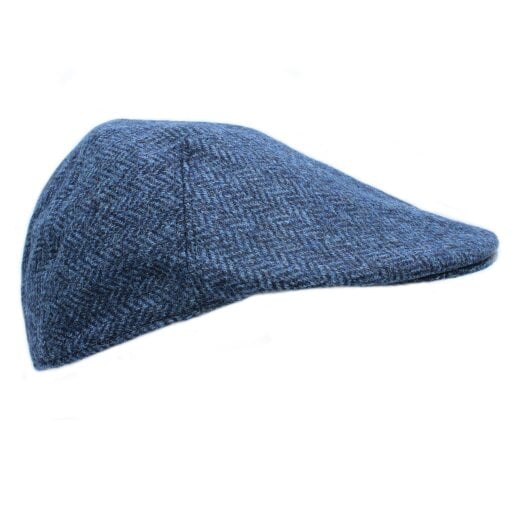 Heather Hats & Accessories British Tweed Wool Flat Cap, Satin Lining, Outdoor Wear, Harbour Blue