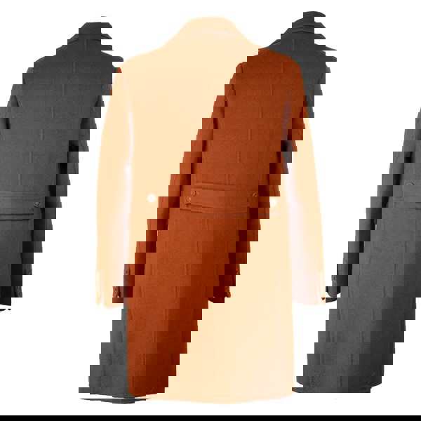 David WeJ DW Signature Double Breasted Wool Overcoat - Orange