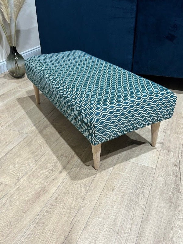 PREMIUM PATTERN FABRIC FOOTSTOOL POUFFE FOOTREST TABLE - ISTOOLS